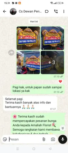 Testimonial Papan Bunga Pernikahan cipancur
